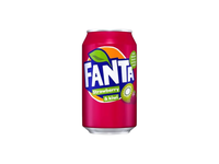 Braškių ir kivių skonio gazuotas gaivusis gėrimas FANTA STRAWBERRY AND KIWI, 0,33 ml