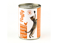 Konservuotas ėdalas katėms FLUFFY, su paukštiena, 410 g