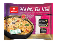 Greitai paruošiami ryžių makaronai VIFON, jautienos skonio, 65 g