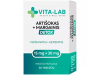 VITA-LAB maisto papildas DETOX ARTIŠOKAS + MARGAINIS, 30 tab.