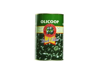 Alyvuogės OLICOOP, juodos be kauliukų, S dydis, 4,3 kg / 2 kg
