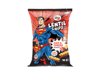 Raudonųjų lęšių traškučiai OHO Superman, kumpio ir sūrio skonio, 90g