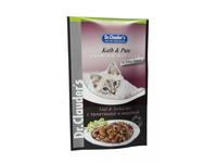 Šlapias ėdalas katėms DR. CLAUDER'S, su veršiena ir kalakutiena, drebučiuose, 100 g