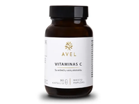 AVEL VITAMINAS C, Su erškėčių vaisių ekstraktu, 90 kapsulių