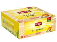 Aukščiausios kokybės juodoji arbata LIPTON Yellow, 100 x 1,8 g, pop. vok.
