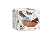 Vaflių dubenėliai BEN'S FAVOURITES, su šokolado glaistu, 4 vnt, 100 g