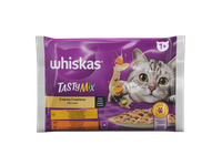 Konservuotas suaugusių kačių ėdalas WHISKAS Tasty Mix, mėsos su daržovėmis rinkinys, 4 x 85 g