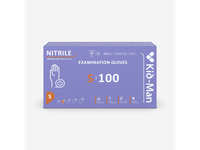 Vienkartinės pirštinės KID-MAN, violetinės, nitrilinės, dydis S, nepudruotos,100 vnt