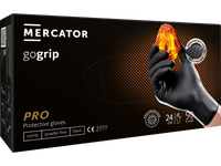 Viekartinės pirštinės MERCATOR Powergrip, nitrilinės, juodos, XL dydis, 50 vnt