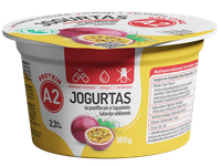 Jogurtas A2, be laktozės su pasifl.ir šalav.sėklomis 180 g