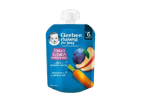 Tyrelė GERBER su obuoliais, slyvomis, morkomis (nuo 6 mėn.), 80 g