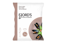 Šaldytos Čilinės midijos FJORD'S,virtos,su kiautu,40/60,1kg
