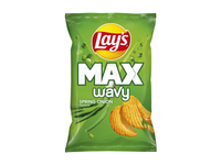 Žaliujų svogūnų skonio bulvių traškučiai LAY'S MAX WAVY, 120 g