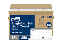 Popieriniai rankšluosčiai TORK H3 Advanced, baltos sp., 2 sl., 250 lapelių, 290143