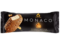 Valgomieji ledai MONACO žemės riešutų skonio, su įdaru, pieninio šokolado glaistu ir pabarstais, 75g