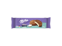 Vafliai MILKA su kokosų įdaru, glaist. pien. šokoladu, 150 g