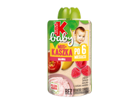 Obuolių, bananų, aviečių tyrelė su manų koše nuo 6 mėn, Kubuš baby, 100 g