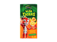Apelsinų, persikų, bananų gaivusis sulčių gėrimas VITATIGRAS, 200 ml