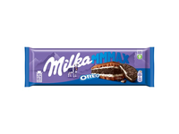 Šokoladas su kakaviniais sausainiais ir vanilės skonio kreminiu įdaru MILKA, 300 g