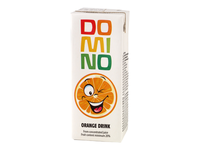 Apelsinų sulčių gėrimas DOMINO,  su šiaudeliu, 200 ml