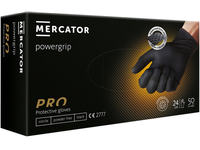 Viekartinės pirštinės MERCATOR Powergrip, nitrilinės, juodos, L dydis, 50 vnt