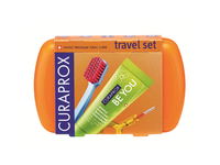 CURAPROX TRAVEL SET, kelioninis rinkinys, oranžinis