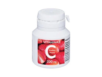 Vitaminas C 200 mg tabletės, braškių skonio N50