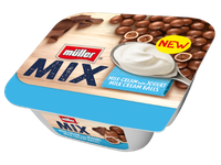 Jogurtas MÜLLER MIX šokoladinio skonio su kreminiais rutuliukais 130g  5,7%