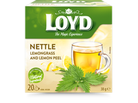 Žolelių arbatos gėrimas LOYD, dilgėlių citrinžolės ir citrinos žievelės skonio, 20x1,9 g