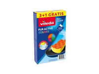 Šveičiamosios indų kempinės VILEDA PUR ACTIV COLOURS, 4 vnt.