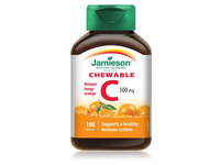 JAMIESON VITAMINAS C APELSINŲ SKONIO, 500 mg, 100 kramtomųjų tablečių