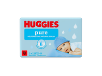 Drėgnos servetėlės HUGGIES PURE, 3 x 48 vnt.