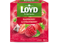 Vaisinės arbatos gėrimas LOYD, aviečių ir braškių skonio, 50 x 2g