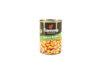 Konser. pupelės FIAMMA VESUVIANA,keptos,pomidorų padaže,400g