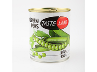 Konservuoti žirneliai TASTE LAND, 800 g/ 530 g