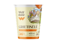 Grietinėlė WELL DONE, 36 % rieb., 400 g