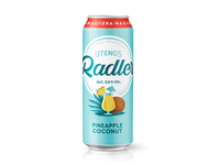 Alaus kokteilis UTENOS, Radler, ananasų ir kokosų, 2%, 0,5l, skardinė.