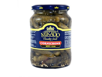 Marinuoti kornišonai MIKADO, 1-3cm, 680 g / 360g
