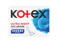 Higieniniai paketai KOTEX ULTRA OVERNIGHT (naktiniai), 6 vnt.