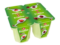 Rauginto pieno desertas FRUETTO LIGHT, su braškėmis ir vyšniomis,  125 g 0,2 % rieb