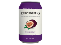 Sidras REKORDERLIG, Passionfruit, 4,5%, 0,33 l, skardinė
