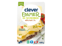 Sūris Edamas riekutėmis CLEVER 45%, 400 g