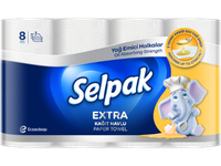 Popieriniai rankšluosčiai SELPAK Extra Calorie ABS, 75 lakštai, 3 sluoksniai, 8 vnt.