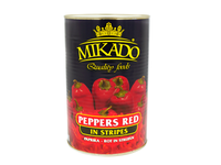 Raudonosios paprikos MIKADO, saldžiarūgštės, šiaudeliais, 4,1 kg / 2,3 kg