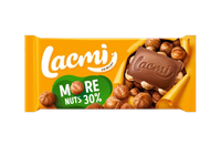 Pieninis šokoladas LACMI su neskaldytais lazdynų riešutais, 90 g