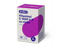 AMBIO VITAMINAI C 1000 IR D SU CINKU, 30 kapsulių