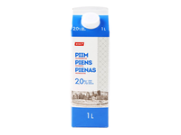 Pasterizuotas pienas RIMI, 2 %, 1 l