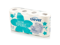 Tualetinis popierius 2 sluoksnių CLEVER, 8 vnt.