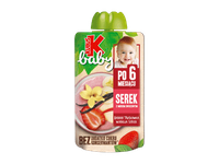 Vanilės sk. obuolių ir ir braškių tyrelė su varške, Kubuš baby, 100g