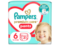 Sauskelnės-kelnaitės PAMPERS Premium Care Pants, Value Pack, 6 dydis, 31 vnt.